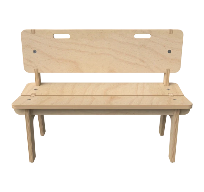 Houten bankje voor kinderen met rugleuning | IKC kindermeubels