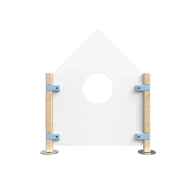 Laag hekwerk voor kinderhoek in de vorm van een huis | IKC Hekwerken