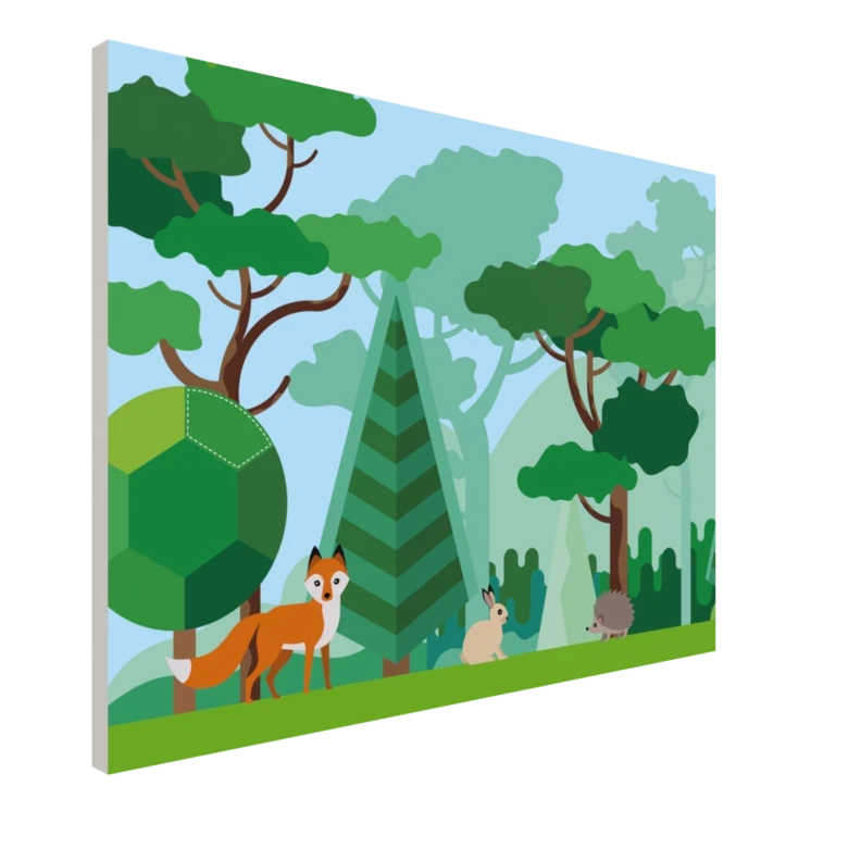 Forex wand met een bos thema voor extra beleving in een speelhoek